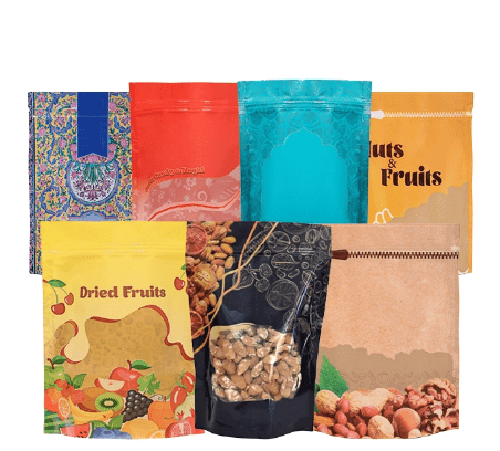 پاکت ایستاده زیپ دار چاپ خشکبار